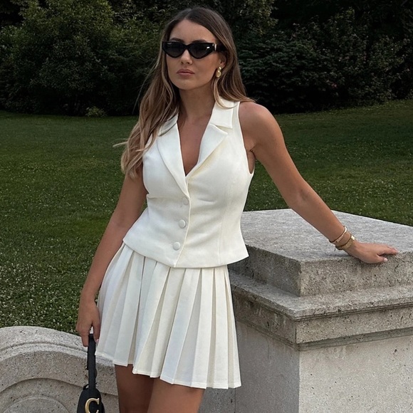 MESHKI Mura Suiting Vest - Ivory - Picture 6 of 7